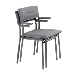 Sedia Impilabile con Braccioli ORON LaFuma LFM5273 Silver