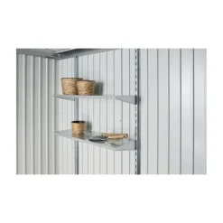 Set di Scaffali 2 Ripiani Standard per Casetta NEO e Copribidoni Alex Duo in Metallo Biohort