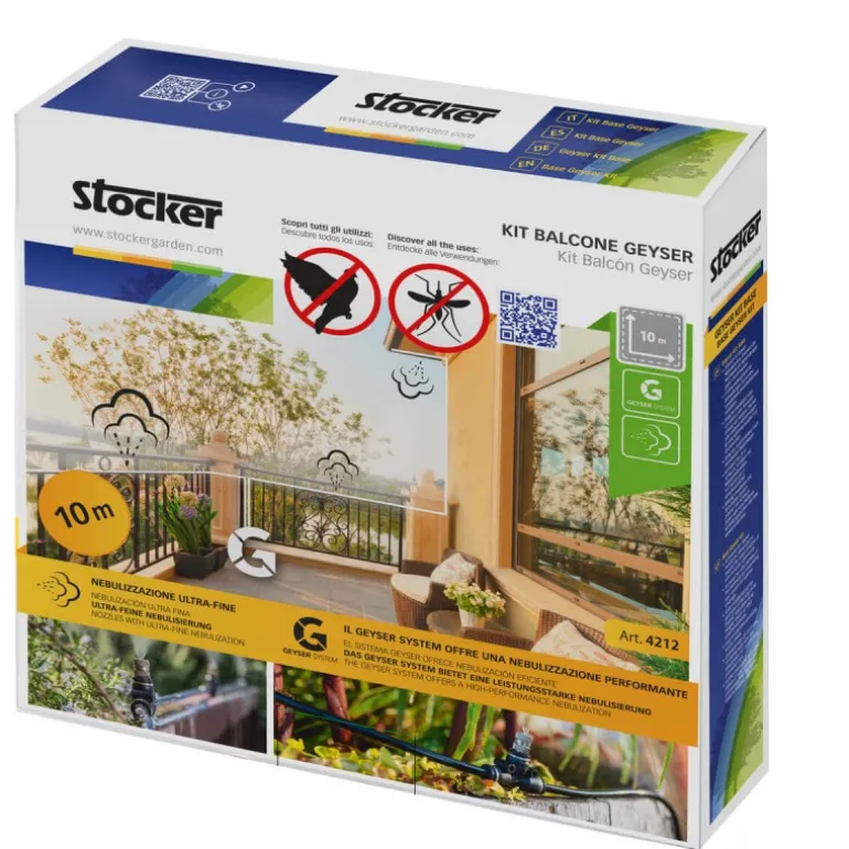 Stocker Kit balcone Geyser 10 m tubo + 3 ugelli + 3 raccordi T + 1 tappo