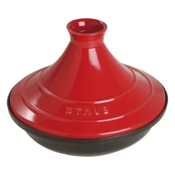 Tajine 28 cm Rosso in Ghisa con Coperchio in Ceramica