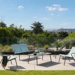 Tavolino basso rettangolare VENCE LaFuma LFM5281 Titane/Titane