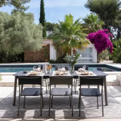 Tavolo da giardino allungabile ORON 170/205x100 cm LaFuma LFM5322 Fusain/Titane