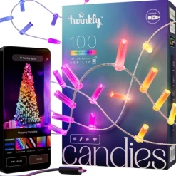 Twinkly CANDIES a Candela Luci di Natale Smart 100 Led RGB II Generazione Cavo Trasparente